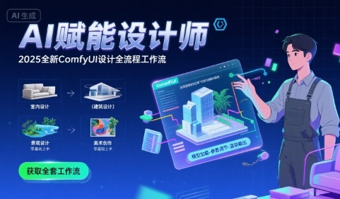 AI赋能设计师, 2025全新comfyui设计全流程工作流 ,室内-建筑-景观-美术,零基础直接上手