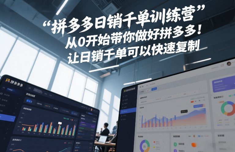 拼多多日销千单训练营，从0开始带你做好拼多多，让日销千单可以快速复制(更新26年2月)-墨痕微课