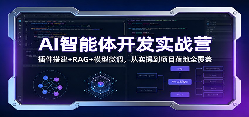 AI智能体开发实战营：插件搭建+RAG+模型微调，从实操到项目落地全覆盖-墨痕微课