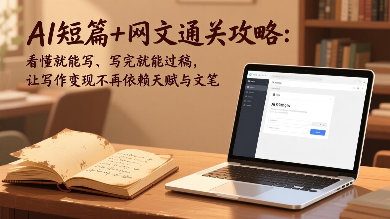 AI短篇+网文通关攻略-更新4月：看懂就能写、写完就能过稿，让写作变现不再依赖天赋与文笔-墨痕微课