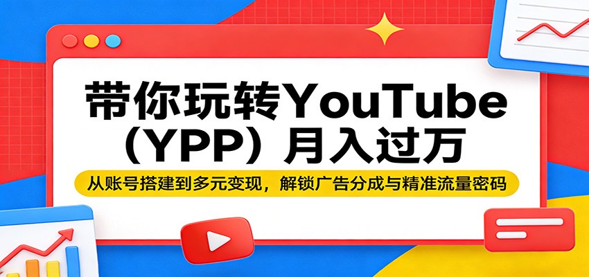 带你玩转YouTube(YPP)月入过万：从账号搭建到多元变现，解锁广告分成与精准流量密码-墨痕微课