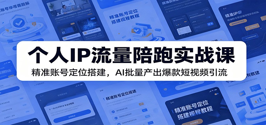 个人IP流量陪跑实战课：精准账号定位搭建，AI批量产出爆款短视频引流-墨痕微课