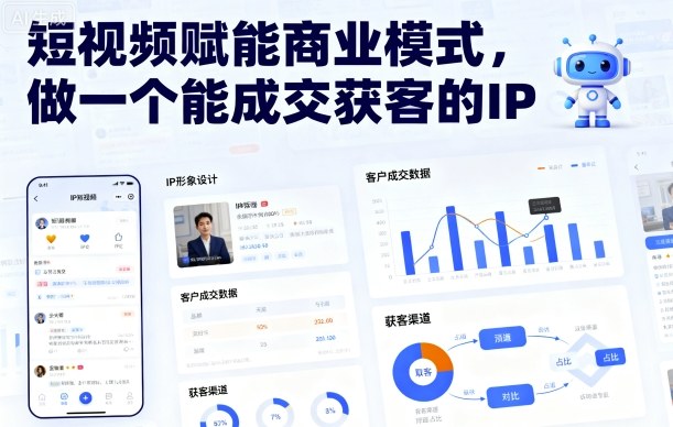 短视频赋能商业模式,做一个能成交获客的IP-墨痕微课