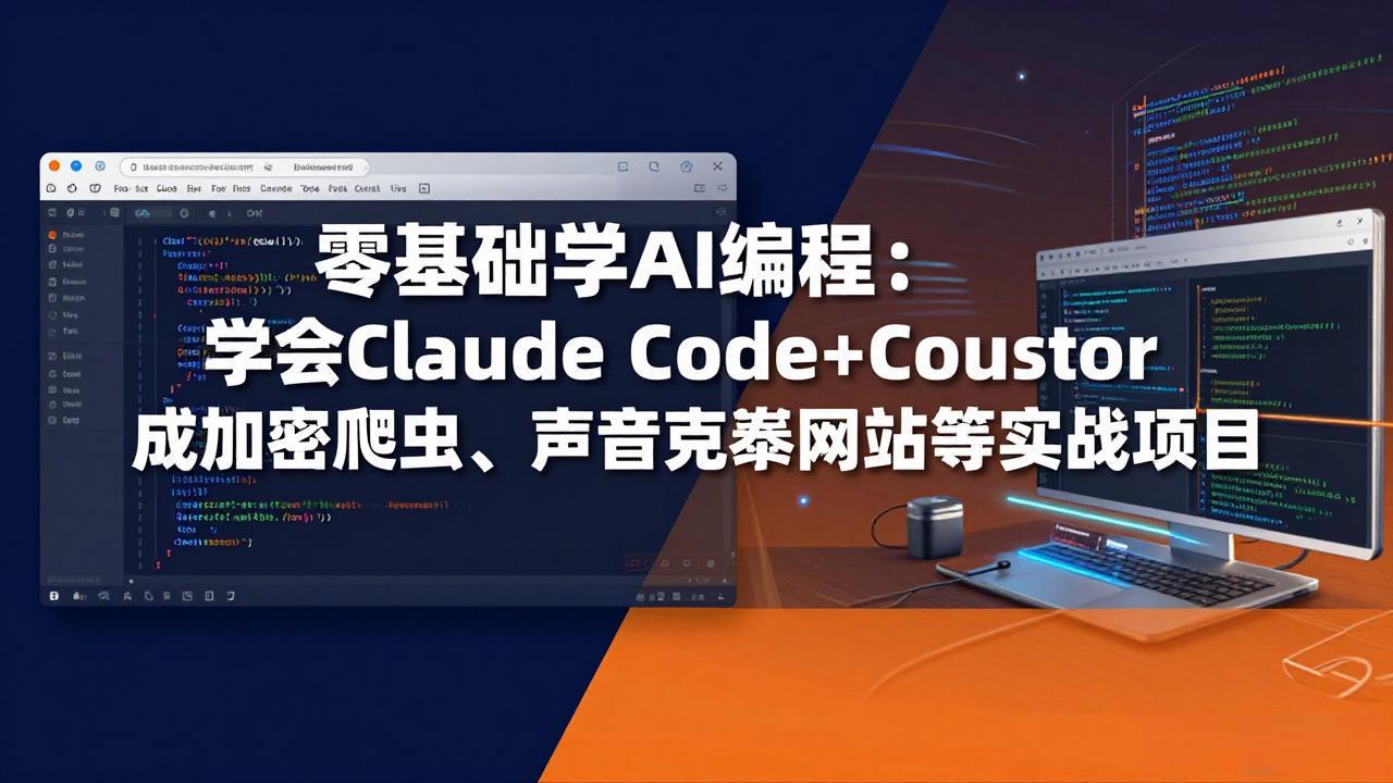 零基础学AI编程:学会Claude Code+Cursor完成加密爬虫、声音克隆网站等实战项目-墨痕微课