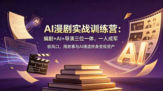AI漫剧实战训练营：编剧+AI+导演三位一体，一人成军 驭风口，用故事与AI铸造终身变现资产-墨痕微课