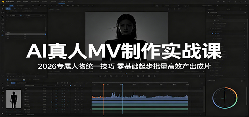 AI真人MV制作实战课:2026专属人物统一技巧,零基础起步批量高效产出成片-墨痕微课