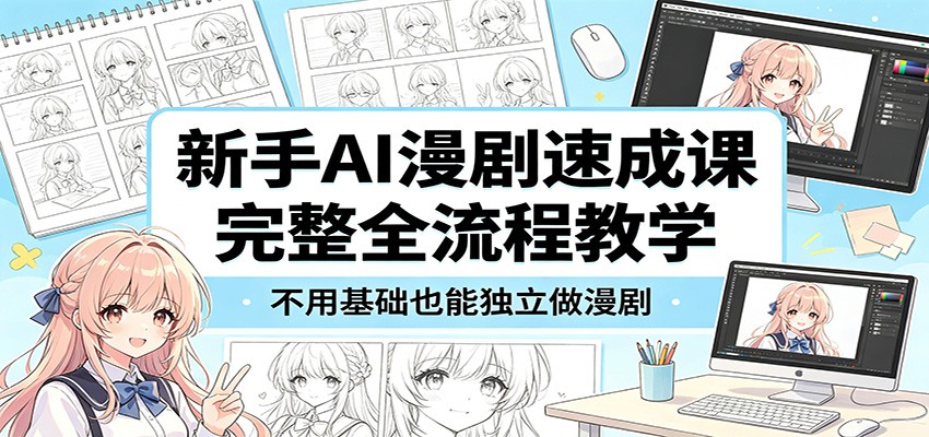 新手AI漫剧速成课：完整全流程教学，不用基础也能独立做漫剧-墨痕微课