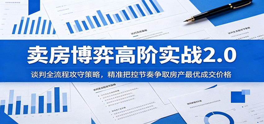 卖房博弈高阶实战2.0：谈判全流程攻守策略，精准把控节奏争取房产最优成交价格-墨痕微课