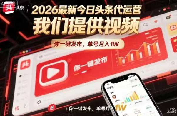 今日头条躺賺模式，你9我1，操作简单，一键发布，单机日入数百，长期合作【揭秘】-墨痕微课