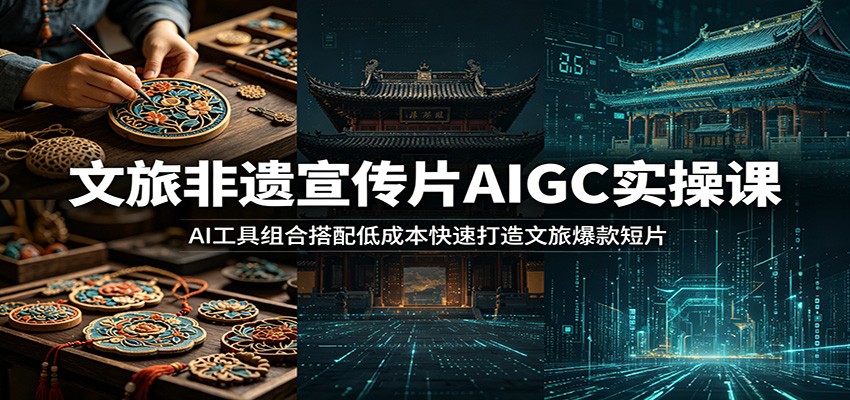 文旅非遗宣传片AIGC实操课：AI工具组合搭配低成本快速打造文旅爆款短片-墨痕微课