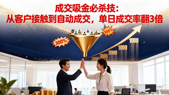 吸金成交营销必杀技:从客户接触到自动成交,单日成交率翻3倍-墨痕微课