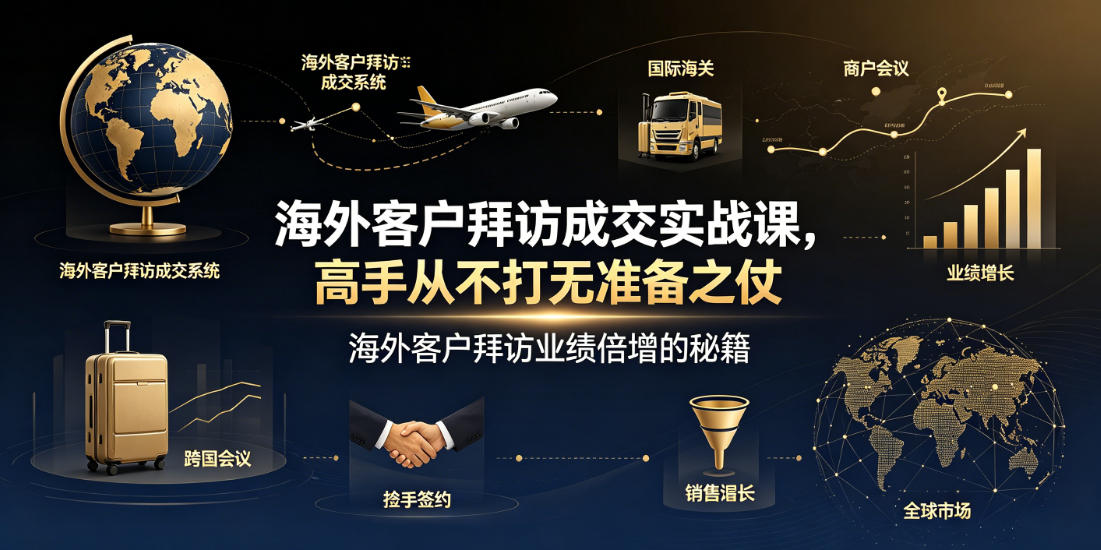 海外客户拜访成交实战课，高手从不打无准备之仗，海外客户拜访业绩倍增的秘籍-墨痕微课