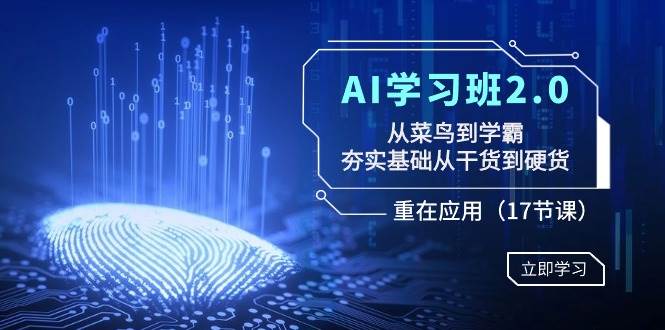 AI学习班2.0：从菜鸟到学霸，夯实基础从干货到硬货，重在应用（17节课）-墨痕微课