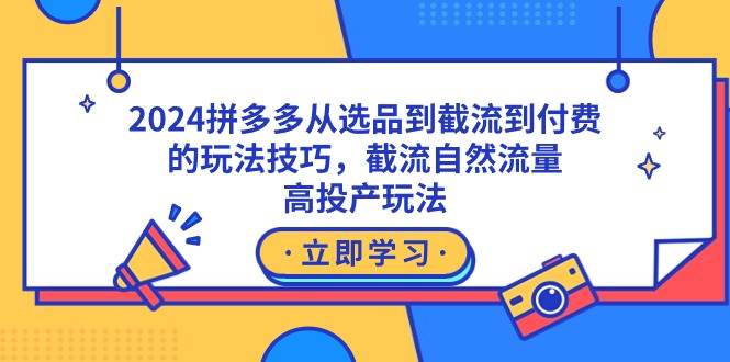 2024拼多多从选品到截流到付费的玩法技巧,截流自然流量玩法,高投产玩法-墨痕微课