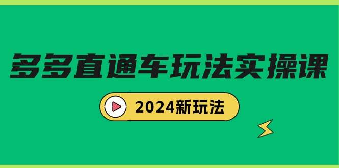 多多直通车玩法实战课,2024新玩法(7节课)-墨痕微课