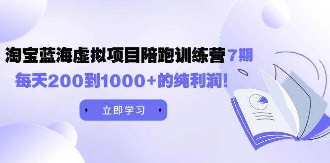 黄岛主《淘宝蓝海虚拟项目陪跑训练营7期》每天200到1000+的纯利润-墨痕微课