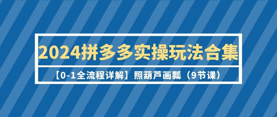 2024拼多多实操玩法合集【0-1全流程详解】照葫芦画瓢(9节课)-墨痕微课