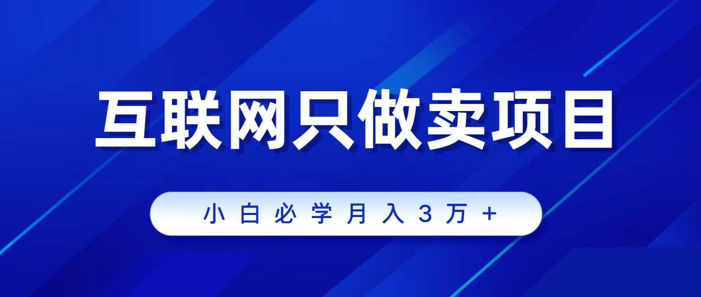 互联网的尽头就是卖项目，被割过韭菜的兄弟们必看！轻松月入三万以上！-墨痕微课