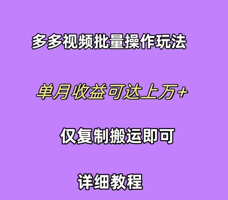 拼多多视频带货快速过爆款选品教程 每天轻轻松松赚取三位数佣金 小白必…-墨痕微课