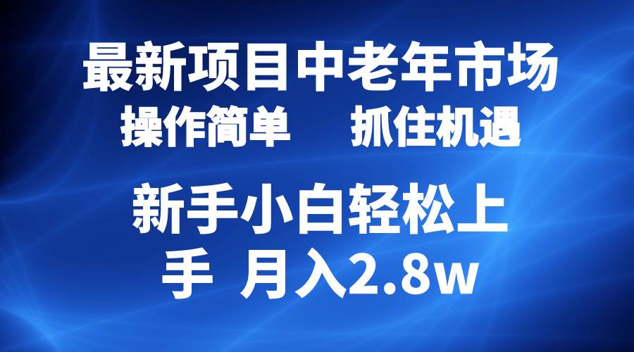 2024最新项目,中老年市场,起号简单,7条作品涨粉4000+,单月变现2.8w-墨痕微课