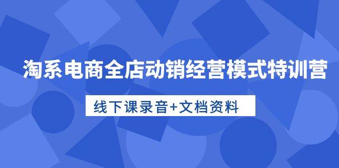 淘系电商全店动销经营模式特训营，线下课录音+文档资料-墨痕微课