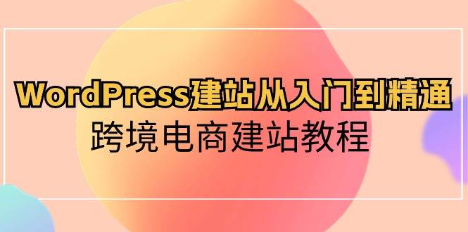 WordPress建站从入门到精通，跨境电商建站教程-墨痕微课