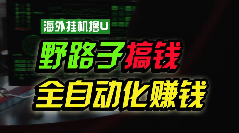 海外挂机撸U新平台,日赚8-15美元,全程无人值守,可批量放大,工作室内...-墨痕微课