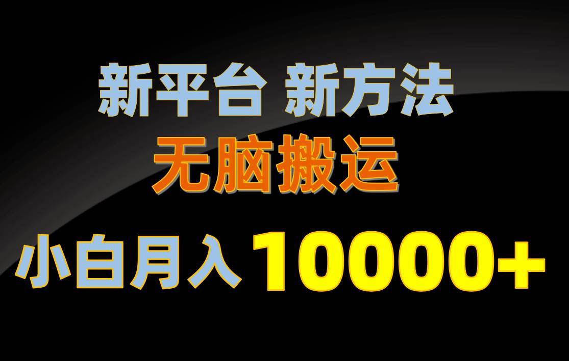 新平台新方法,无脑搬运,月赚10000+,小白轻松上手不动脑-墨痕微课