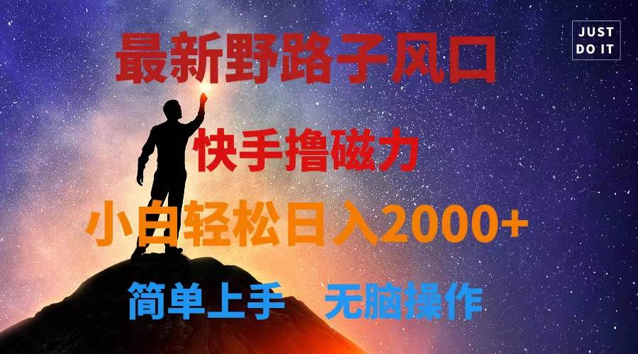最新风口!快手撸磁力,野路子,小白无脑操作日入2000+-墨痕微课