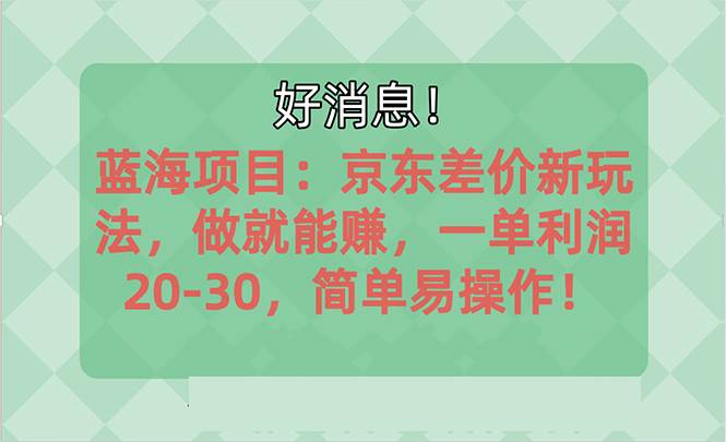 越早知道越能赚到钱的蓝海项目：京东大平台操作，一单利润20-30，简单…-墨痕微课