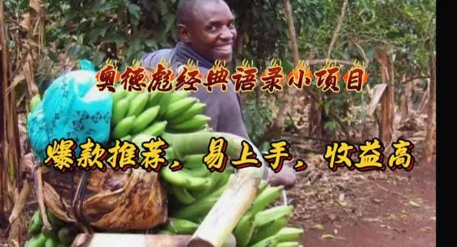 奥德彪经典语录小项目，爆款推荐，易上手，收益高-墨痕微课