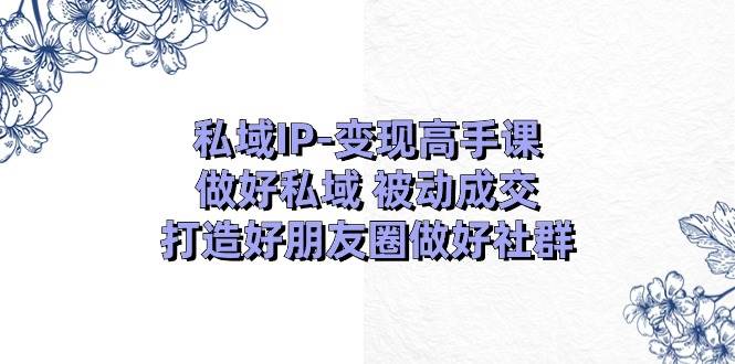 私域IP-变现高手课：做好私域 被动成交，打造好朋友圈做好社群（18节）-墨痕微课