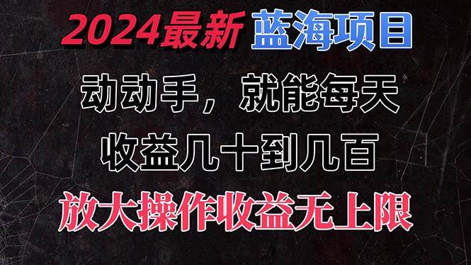 有手就行的2024全新蓝海项目，每天1小时收益几十到几百，可放大操作收…-墨痕微课