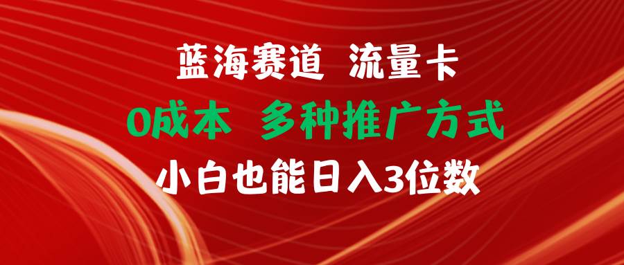 蓝海赛道 流量卡 0成本 小白也能日入三位数-墨痕微课